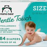 Amazon Brand - Mama Bear Gentle Touch Diapers, Hypoallergenic, Newborn, White, 120 Count (4 Pack of 30 )